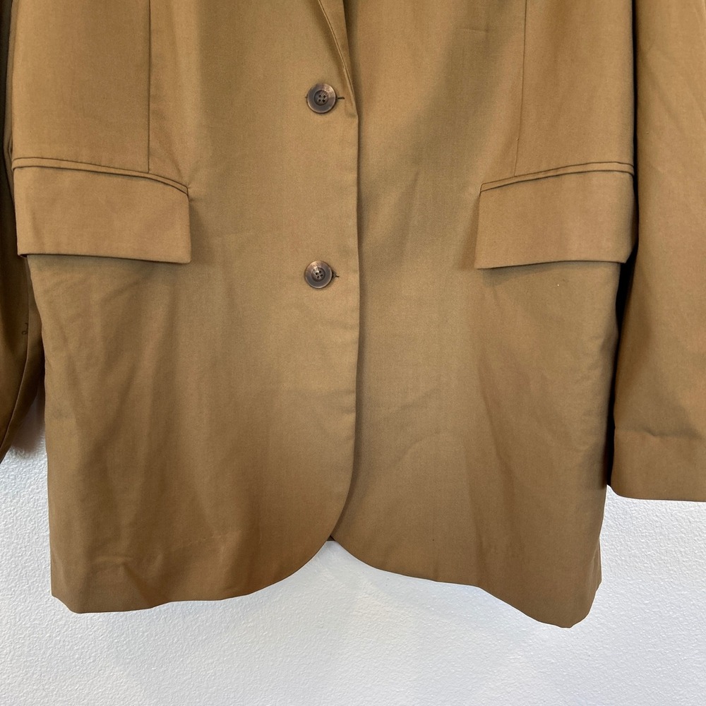 Free People Bowie Tan Oversized Blazer Two Button Longline Jacket Womens Size L - Picture 8 of 14